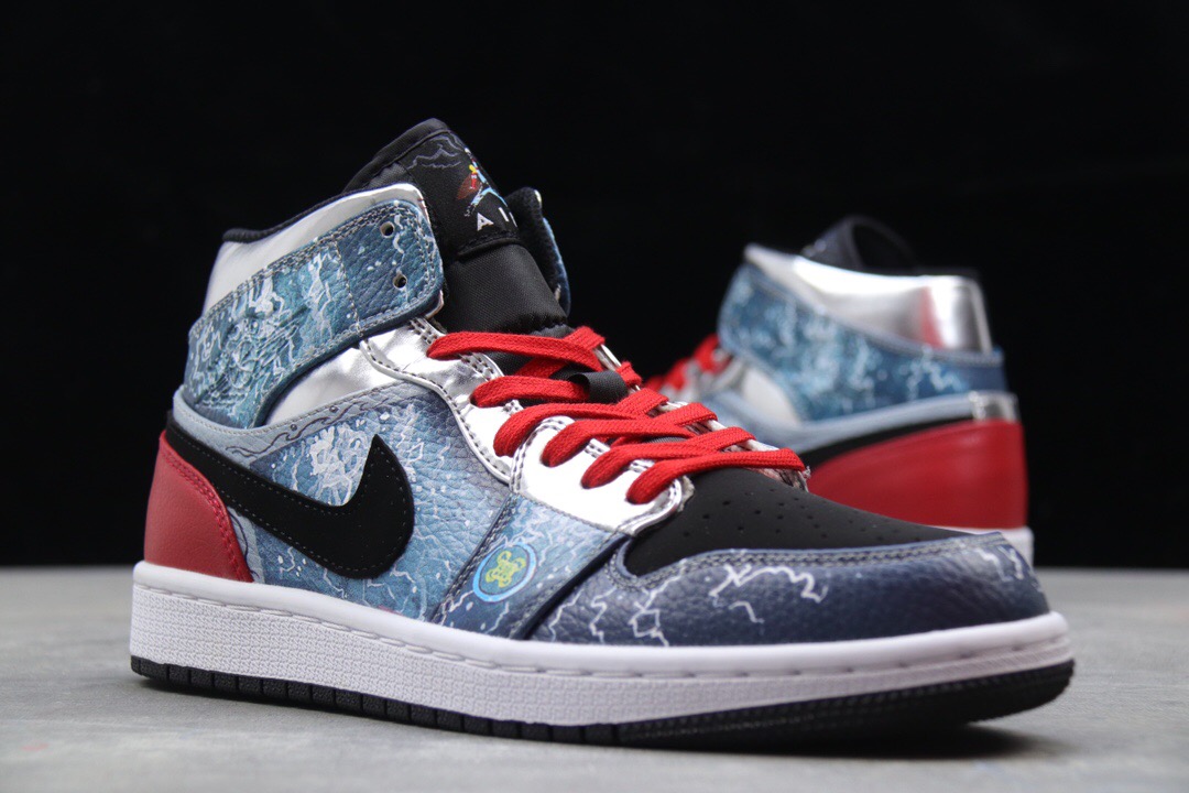 Air Jordan 1 Marvel Thor Blue Black Red White Shoes